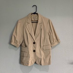 Khaki Short Sleeve Blazer